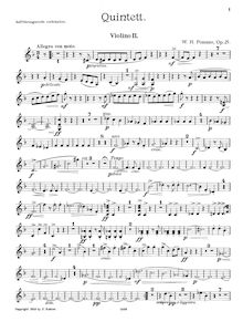 Partition violon 2, Piano quintette, D minor, Pommer, William Henry
