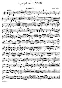 Partition violons II, Symphony No.88 en G major, Sinfonia No.88 par Joseph Haydn