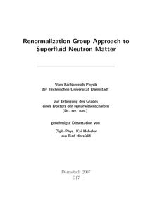 Renormalization group approach to superfluid neutron matter [Elektronische Ressource] / von Kai Hebeler