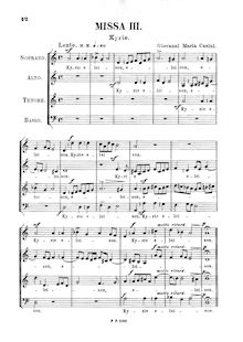 Partition complète, Missa en D dorian, Missa in D minor, D (dorian)
