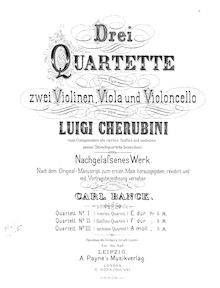 Partition violoncelle, corde quatuor No.5, F major, Cherubini, Luigi