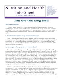 Some Facts About Energy Drinks - UC Davis Nutrition Department