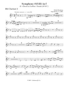 Partition clarinette 1, Symphony No.15  Black Halloween , F minor par Michel Rondeau