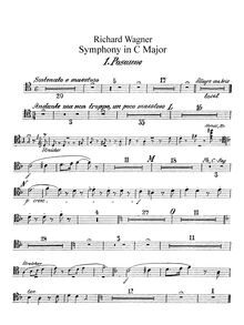 Partition Trombone 1, 2, 3, Symphony en C, WWV 29, C Major, Wagner, Richard