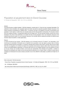 Population et peuplement dans le Grand Caucase  - article ; n°514 ; vol.92, pg 660-690