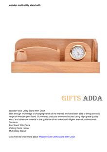 Wooden Multi Utility Stand With Clock
