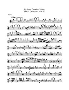 Partition flûte, Piano Concerto No.25, C major, Mozart, Wolfgang Amadeus