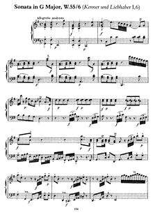 Partition complète, Sonata en G, Wq.55/6, G major, Bach, Carl Philipp Emanuel