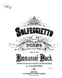 Partition complète, Solfeggietto, Wq.117.1 / H.220, composé par Carl Philipp Emanuel Bach