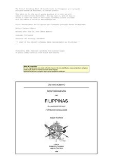 Descobrimento das Filippinas pelo navegador portuguez Fernão de Magalhães