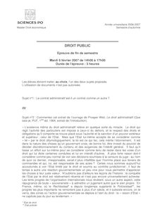 Droit Public 2007 Master Droit Economique IEP Paris - Sciences Po Paris
