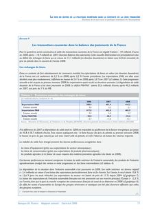 Les transactions courantes dans la balance des paiements de la France