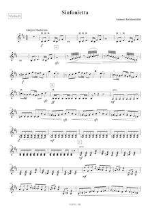 Partition violons II, Sinfonietta N. 1, Krähenbühl, Samuel