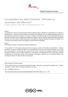Les populations des régions françaises : Atténuation ou accentuation des différences? - article ; n°1 ; vol.14, pg 37-43