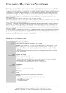 CV PDF - Enseignant, Chercheur ou Psychologue