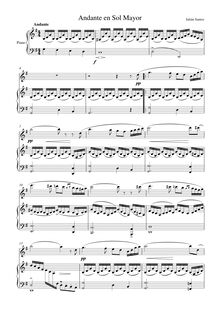 Partition complète, Andante pour violon et Piano en G, G, Santos Carrión, Julián