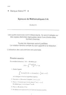 Mathématiques C 2002 Classe Prepa PT Banque Filière PT