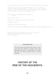 History of the Rise of the Huguenots - Volume 2