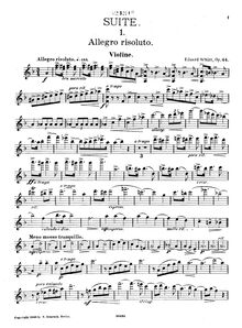 Partition de violon,  No.1 pour Piano et violon, Op.44