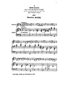Partition complète, Berceuse sur le nom de Gabriel Fauré, G major