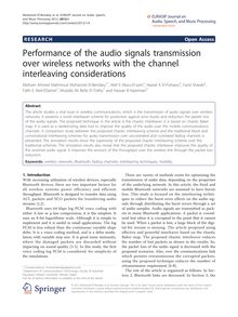Performance of the audio signals transmission over wireless networks with the channel interleaving considerations