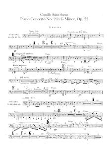 Partition timbales, cymbales, Deuxième Concerto pour Piano et Orchestre, Op.22