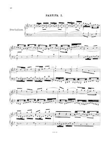 Partition No.1 en B♭ major, BWV 825, 6 partitas, Clavier-Übung I