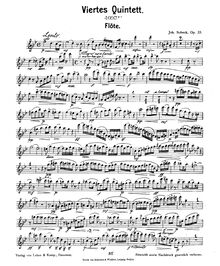 Partition flûte , partie, vent quintette No.4, Op.23, Sobeck, Johann