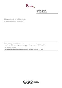 Linguistique et pédagogie - article ; n°1 ; vol.5, pg 3-16