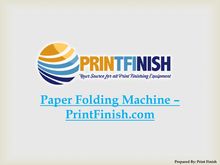 Paper Folding Machine – PrintFinish.com