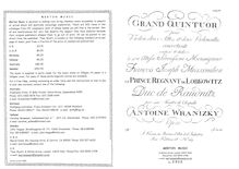 Partition parties complètes, corde quintette, Op.10, C major, Wranitzky, Anton