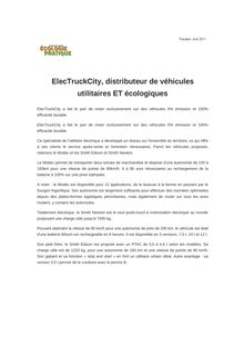 ElecTruckCity, distributeur de véhicules utilitaires ET écologiques