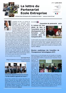 Lettre du partenariat - Juillet 2013 - Académie de Nice