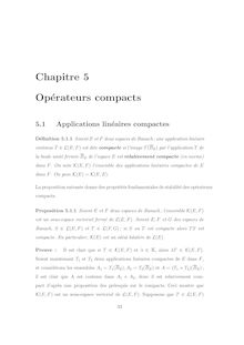Applications lineaires compactes