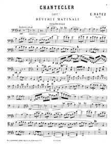 Partition violoncelle,  Chantecler  pour corde quatuor, Op.54, E major