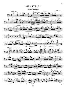 Partition Sonata No.2 en D major, BWV 1028 - , partie, 3 sonates pour viole de gambe et clavecin