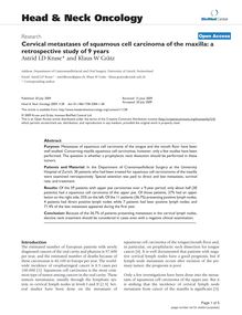 Cervical metastases of squamous cell carcinoma of the maxilla: a retrospective study of 9 years
