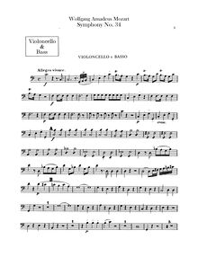 Partition violoncelles / Basses, Symphony No.34, C major, Mozart, Wolfgang Amadeus par Wolfgang Amadeus Mozart