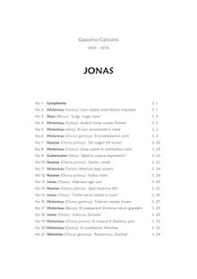 Partition compléte, Jonas, Historia Jonae, Carissimi, Giacomo