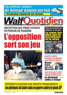 Walf Quotidien n°8807 - du Mercredi 04 août 2021