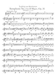 Partition trompette 1, 2 (D, plus transposed B♭), Symphony No.2