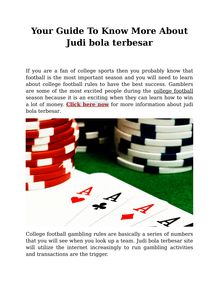 Your Guide To Know More About Judi bola terbesar