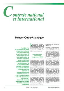 Contexte national et international : Nuages Outre-Atlantique (Octant n° 85)