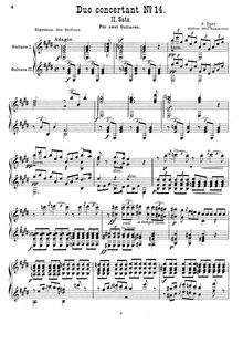 Partition mouvement II, Duo Concertante No.14, E major, Darr, Adam