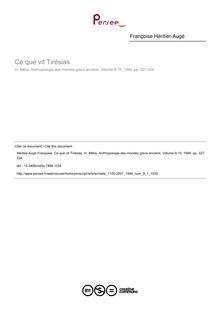 Ce que vit Tirésias - article ; n°1 ; vol.9, pg 327-334