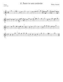 Partition ténor viole de gambe, octave aigu clef, madrigaux pour 4 voix par Felice Anerio