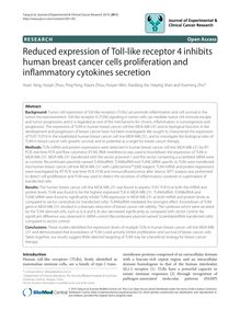 Reduced expression of Toll-like receptor 4 inhibits human breast cancer cells proliferation and inflammatory cytokines secretion