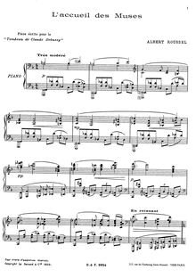 Partition complète, L’Accueil des Muses, for collection: Tombeau de Claude Debussy