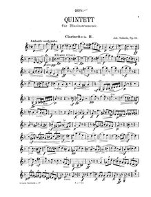 Partition clarinette, vent quintette, Op.11, Sobeck, Johann