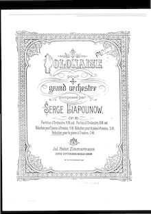 Partition complète, Polonaise pour Grande orchestre, Op.16, Lyapunov, Sergey